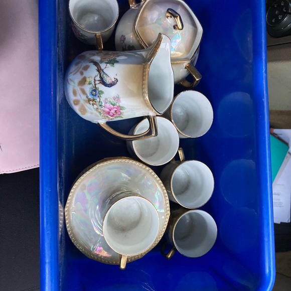 Miniature Porcelain Glass Tea Set from Germany - Picture 8 of 10